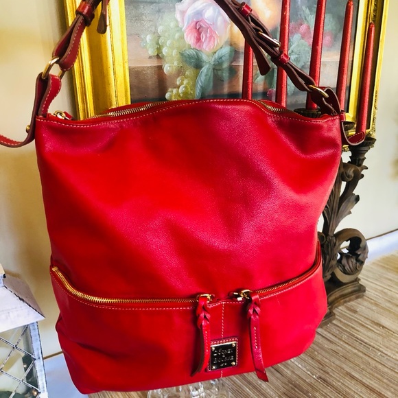 Dooney & Bourke Handbags - Dooney and Bourke Red hobo/Dillen Bag